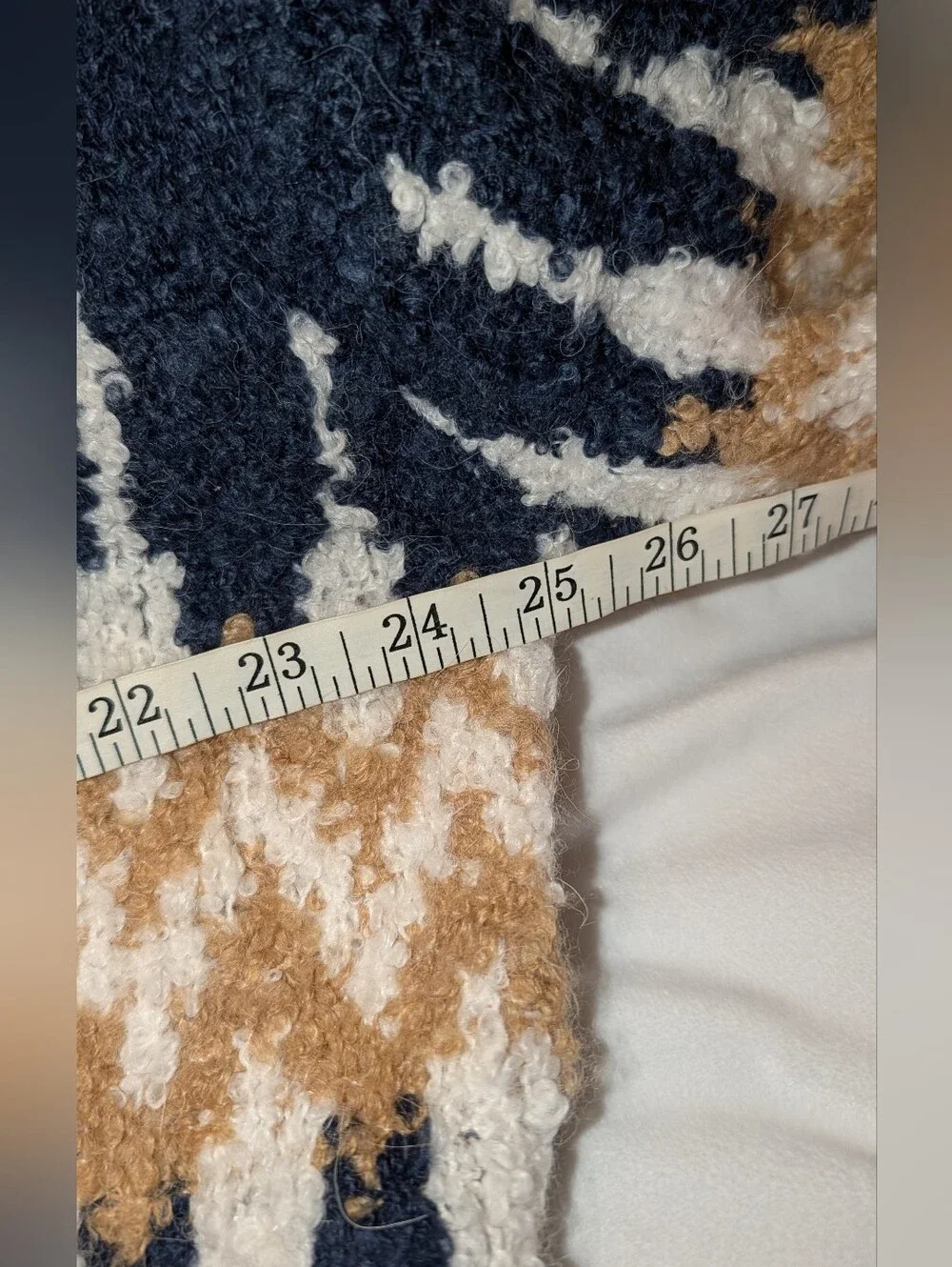 J. Crew Fair Isle Johnny-Collar Sweater Bouclé Yarn Blue Multi NWT